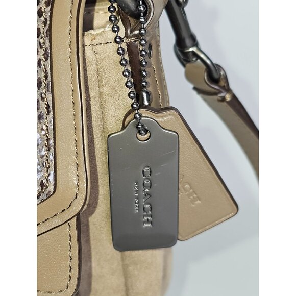 NWOT Coach Women's Exotic Python Embossed Leather Crossbody Bag Sz Medium 1854 - Picture 7 of 13